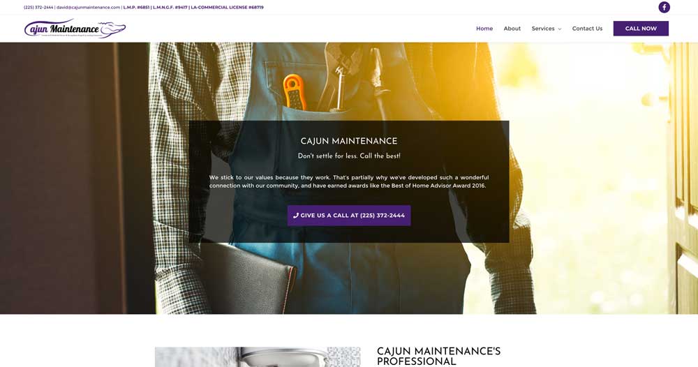 cajun maintenance baton rouge top 100 plumbing website design list