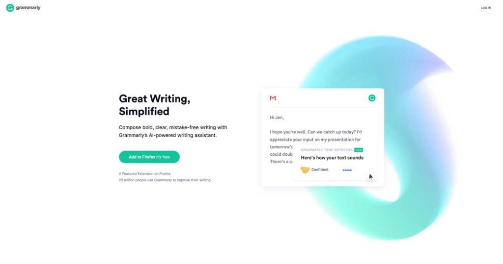 grammarly spelling tool call to action example