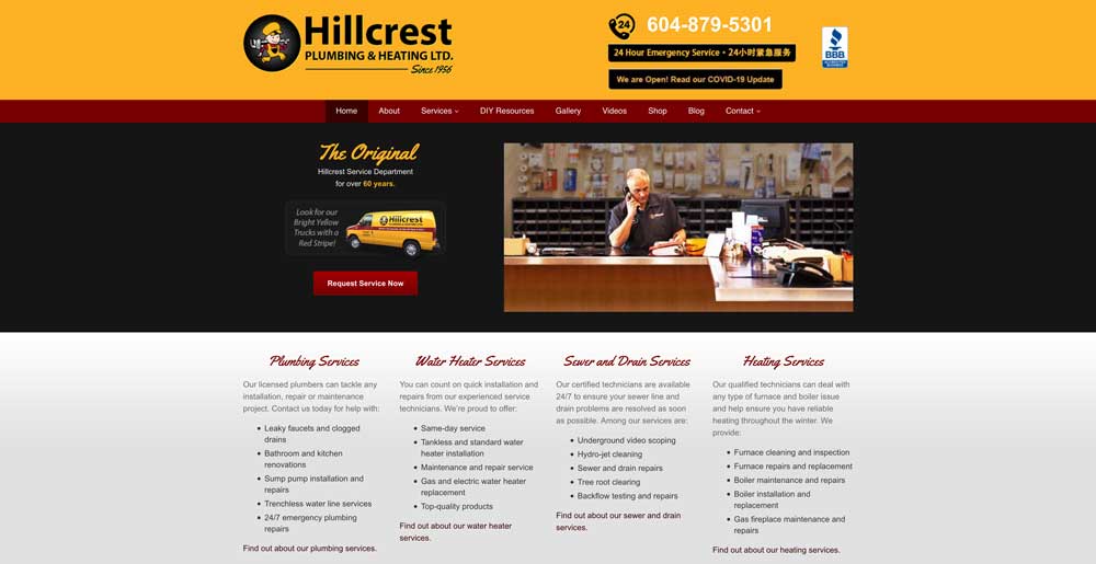 hillcrest plumbing heating ltd best plumber website ideas