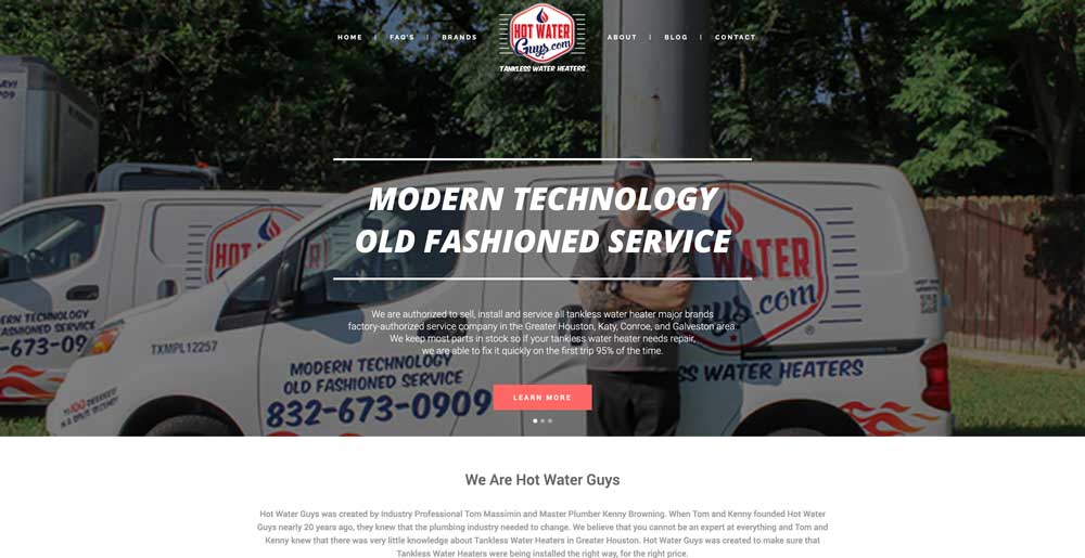 hot water guys plumbing website top 100 websites