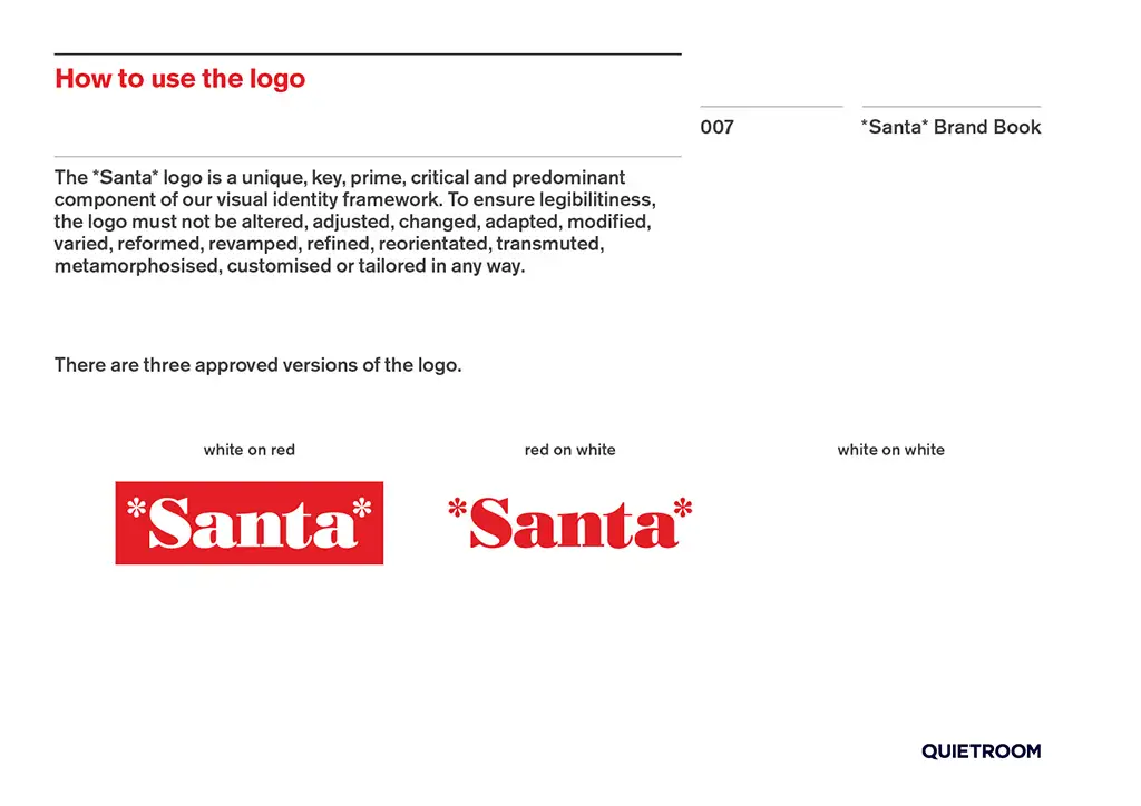 santa claus branding guidelines
