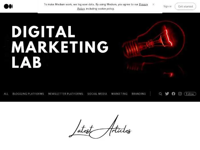 digital marketing lab example of medium publication