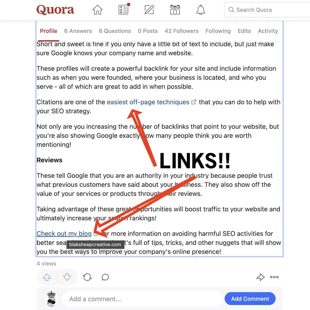 how to get backlinks from your website for seo on quora