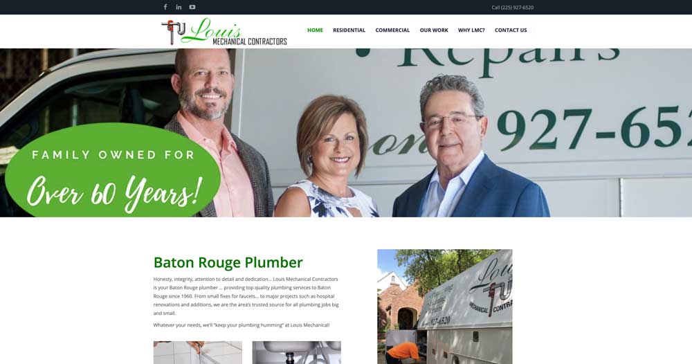 louis mechanical contractors baton rouge top plumbing website design