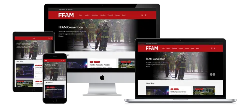 mobile responsive firefighter union website design
