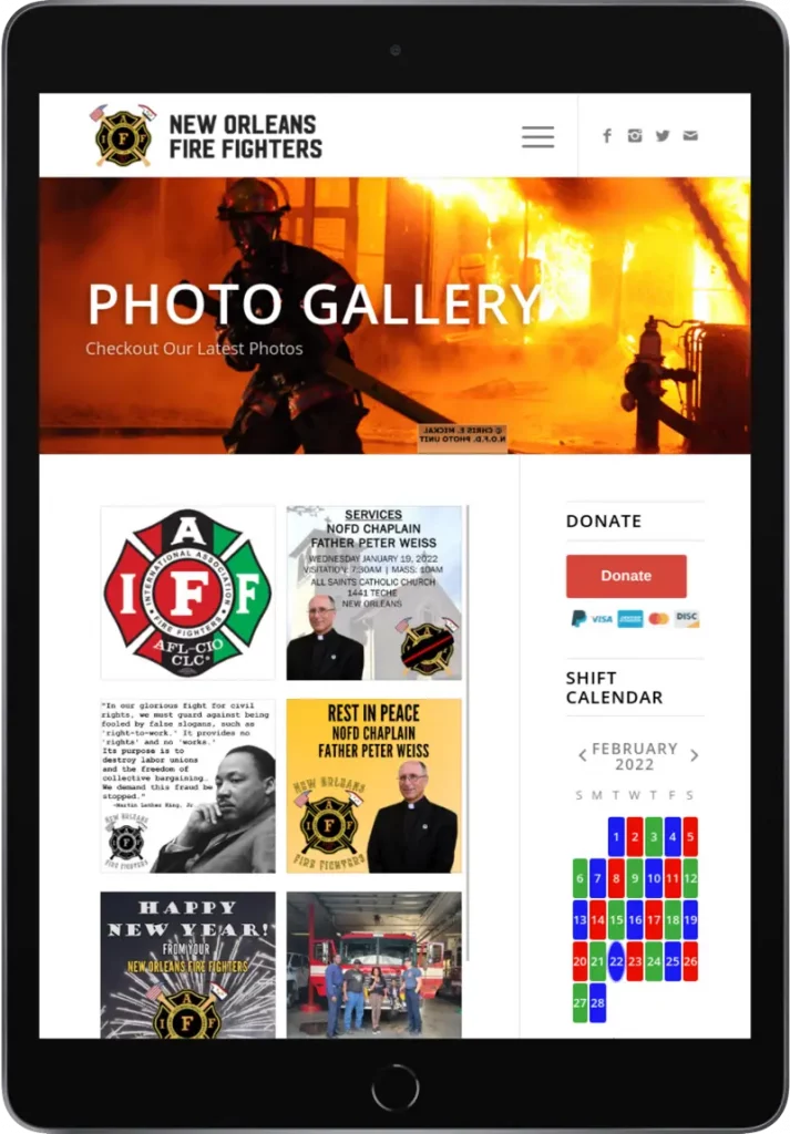 new orleans firefighters union website design