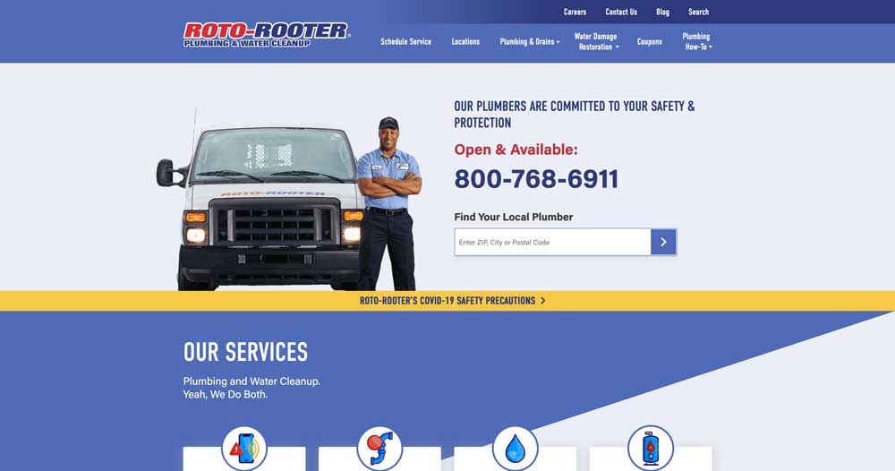 roto rooter baton rouge plumbing website example top 100 list