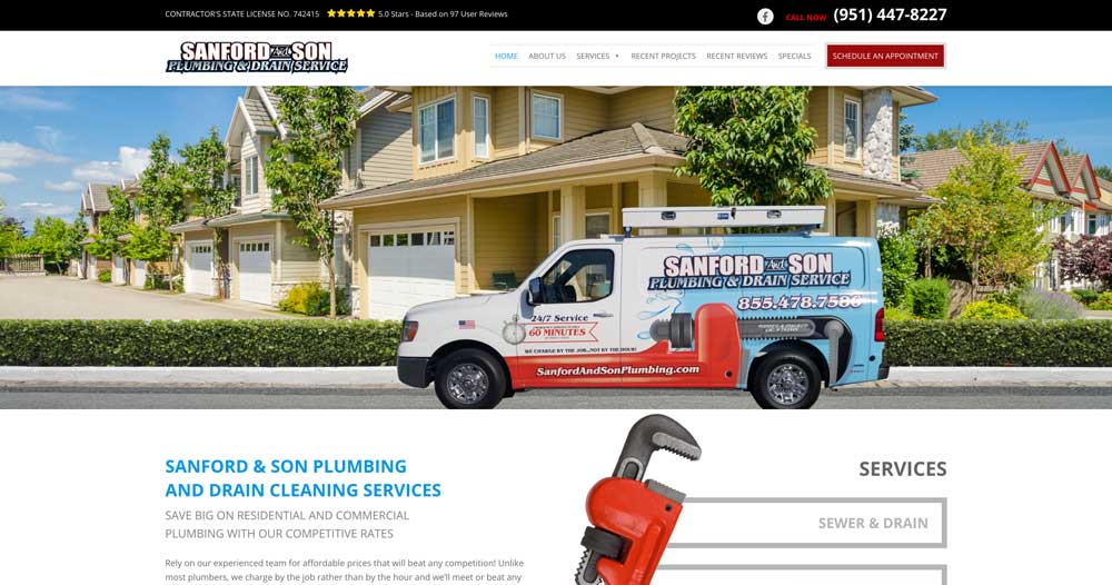 sanford and son plumbing and drain cleaning top 100 plumber website