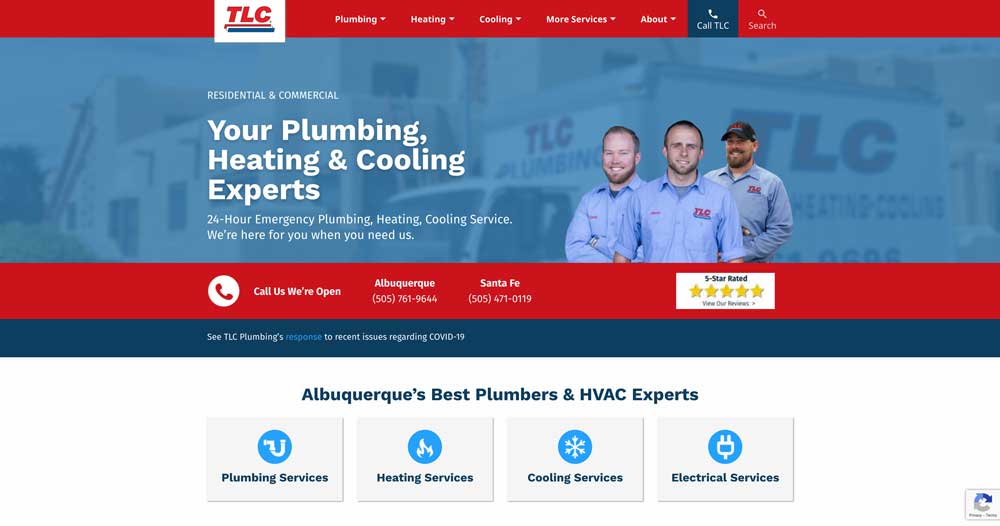 tlc plumbing heating hvac electrical top 100 plumber website list