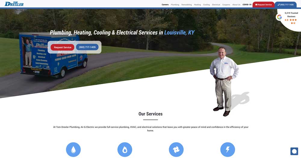 tom drexler plumbing heating ac 100 plumber website list