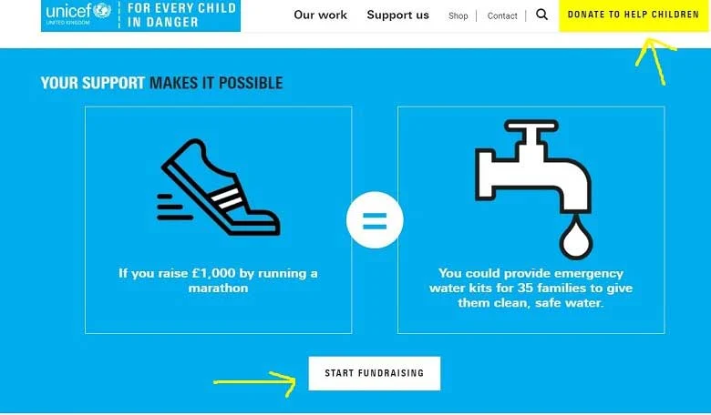 unicef charity call to ation example