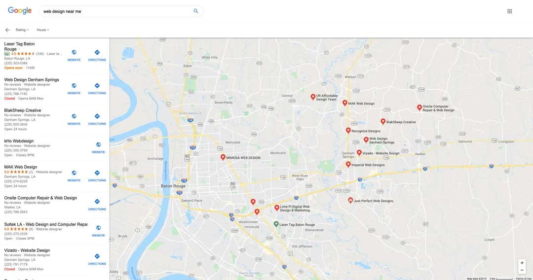 web design near me listings for denham springs la 1