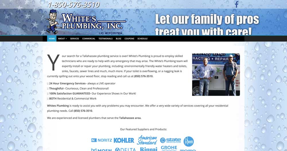 whites plumbing top 100 plumber website inspiration list