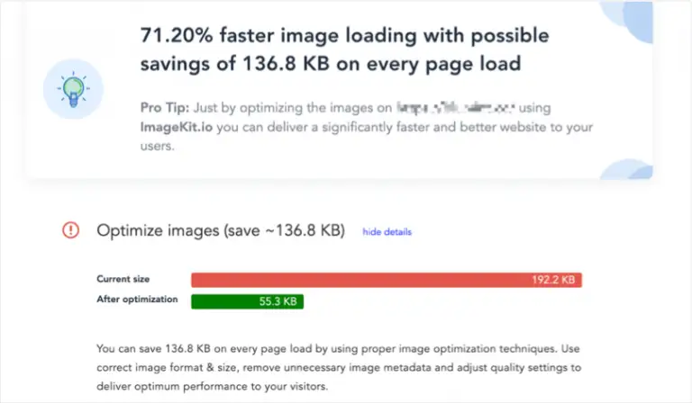 effects of website loading speed by image sizes