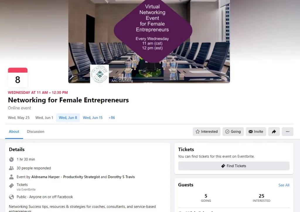 facebook live event for female entrepreneurs
