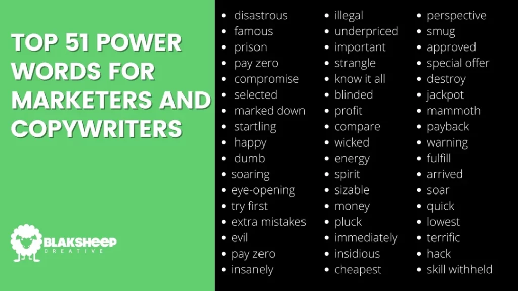 top 51 power words for marketers