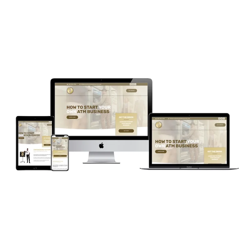russell unlimited atm service website design mockup