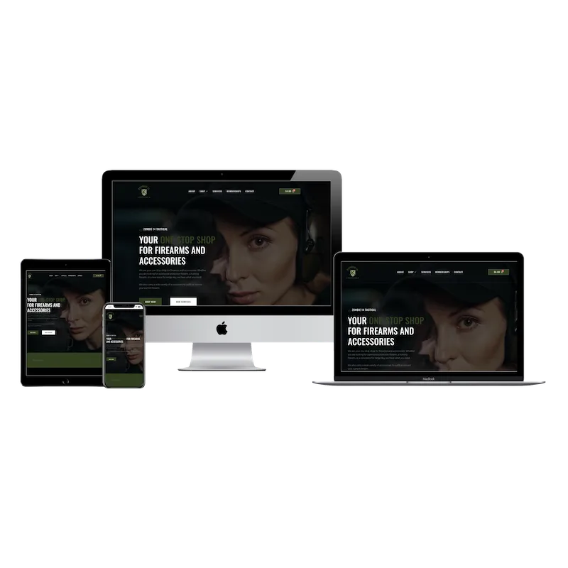 ecommerce website design for online firearm store zombie 14 tactical