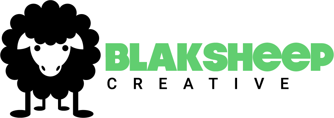 BlakSheep Creative Green Black Horizontal Logo
