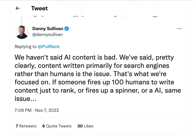 danny sullivan google stance on ai generated content
