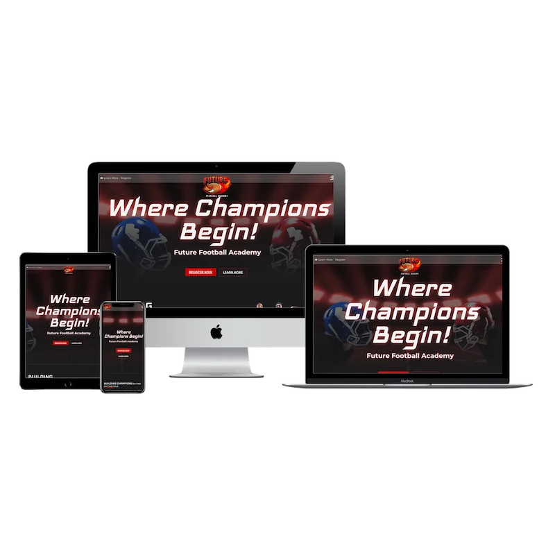 future football academy website design project by blaksheep creative