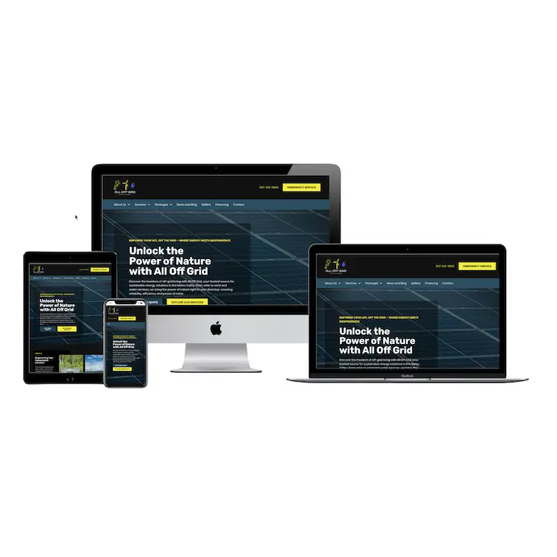 all off grid website redesign