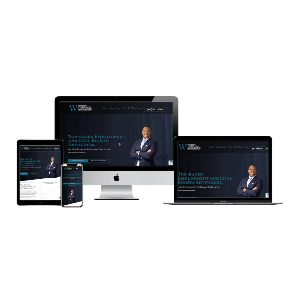 brian winfrey attorney website on multi responsive devices