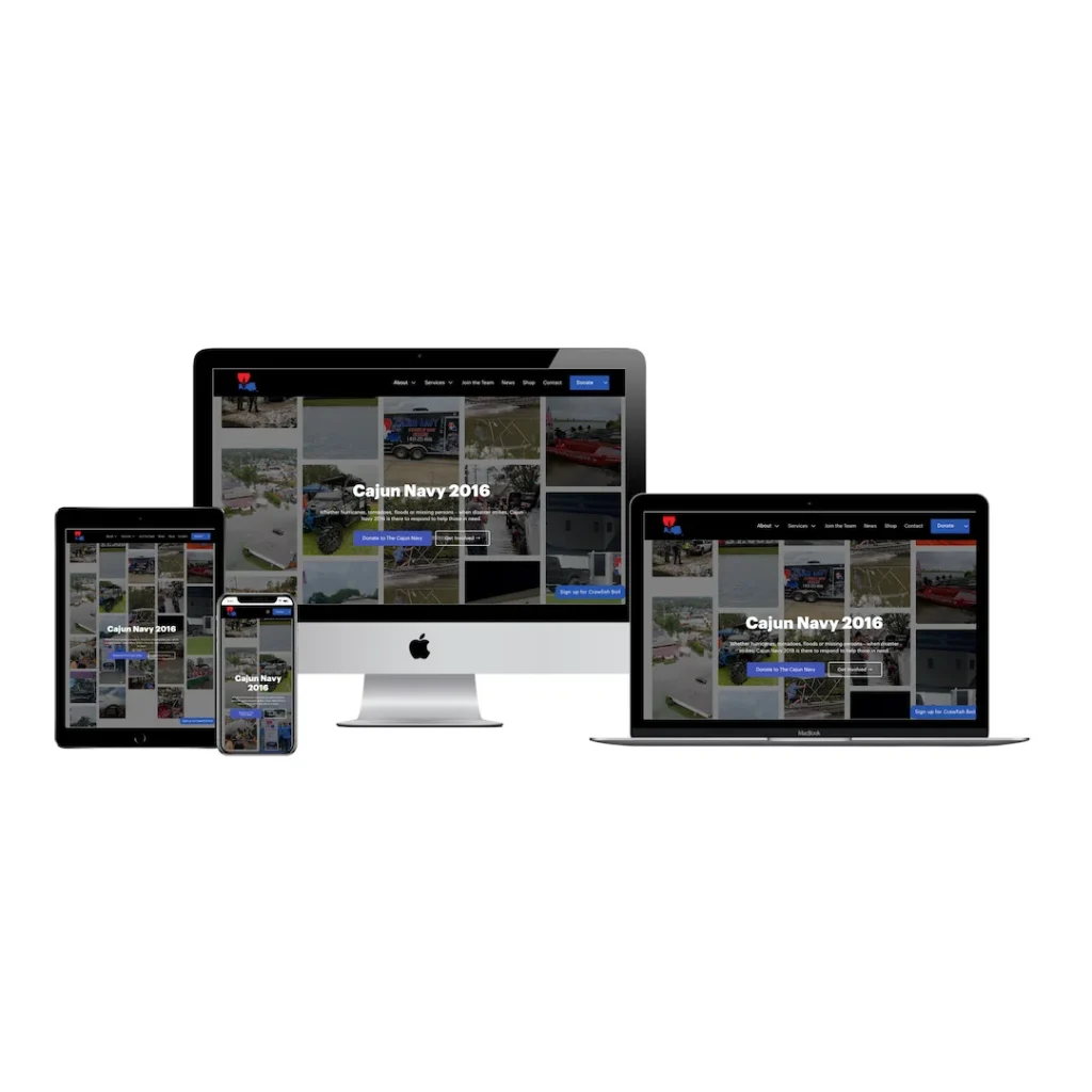 cajun navy 2016 website project responsive devices