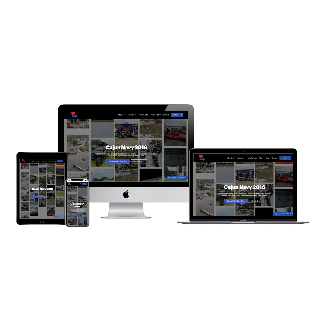 cajun navy 2016 website project responsive devices
