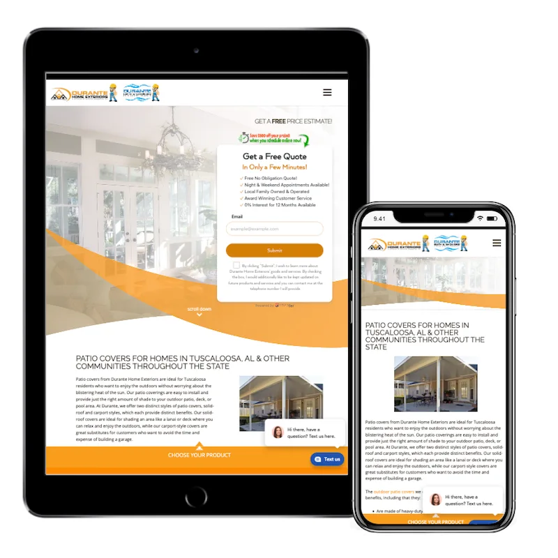 alabama patio cover website project