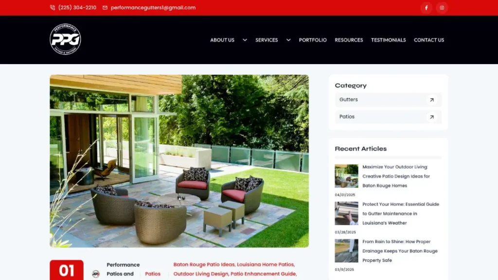 new https performancepatioandgutters.com baton rouge patio design ideas