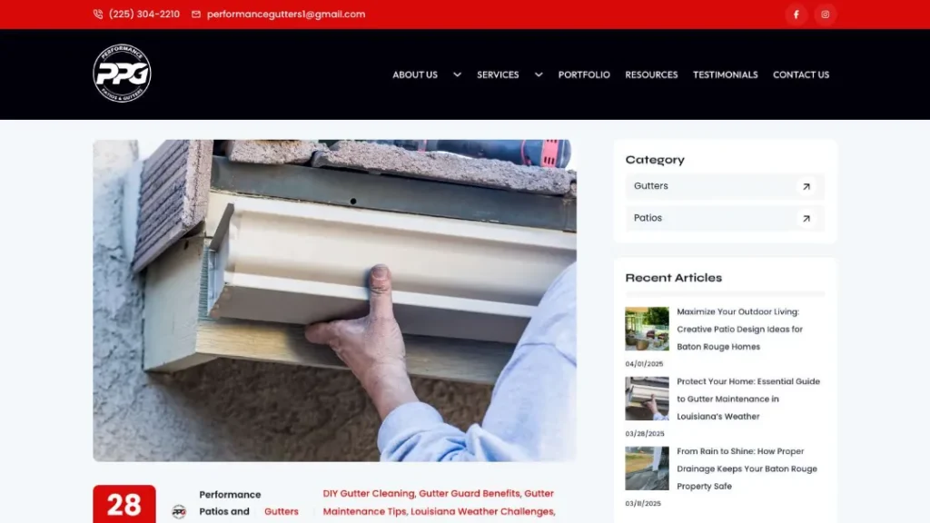 new https performancepatioandgutters.com gutter maintenance louisiana