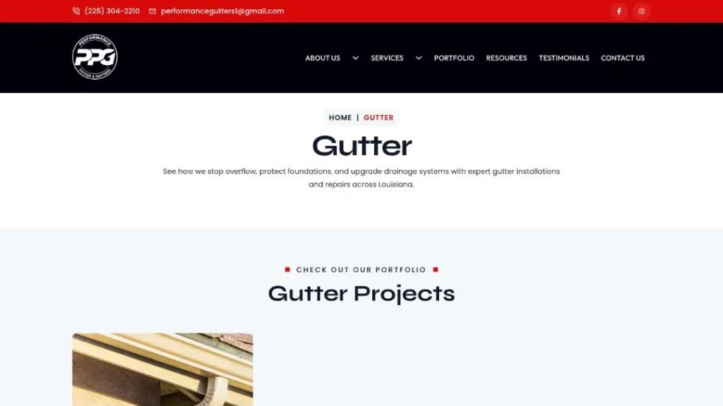 new https performancepatioandgutters.com project types gutter