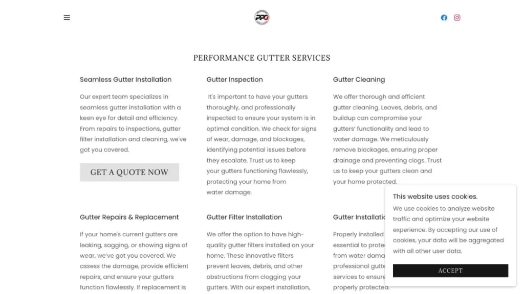 old https performancepatiosandgutters.com performance gutters