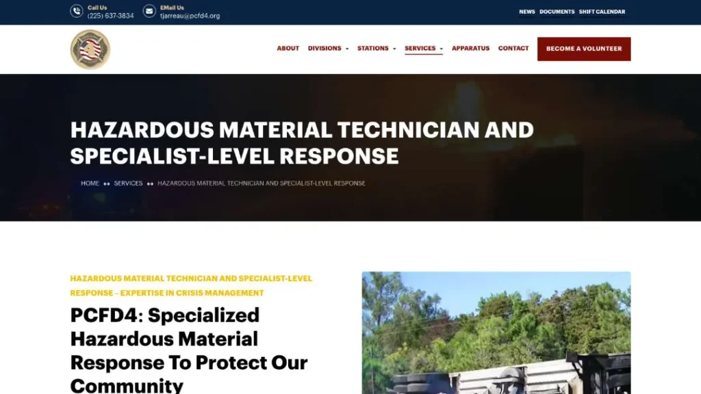 https pcfd4.org services hazardous material technician and specialist level response