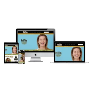 rooted studio hair salon mockup responsive devices