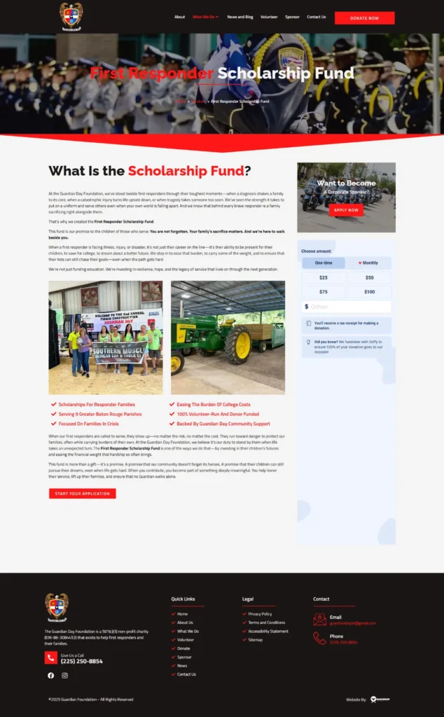 guardian day foundation first responder scholarship fund blaksheep creative