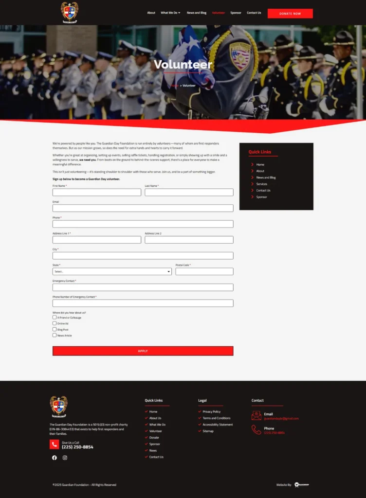 guardian day foundation volunteer signup form blaksheep creative