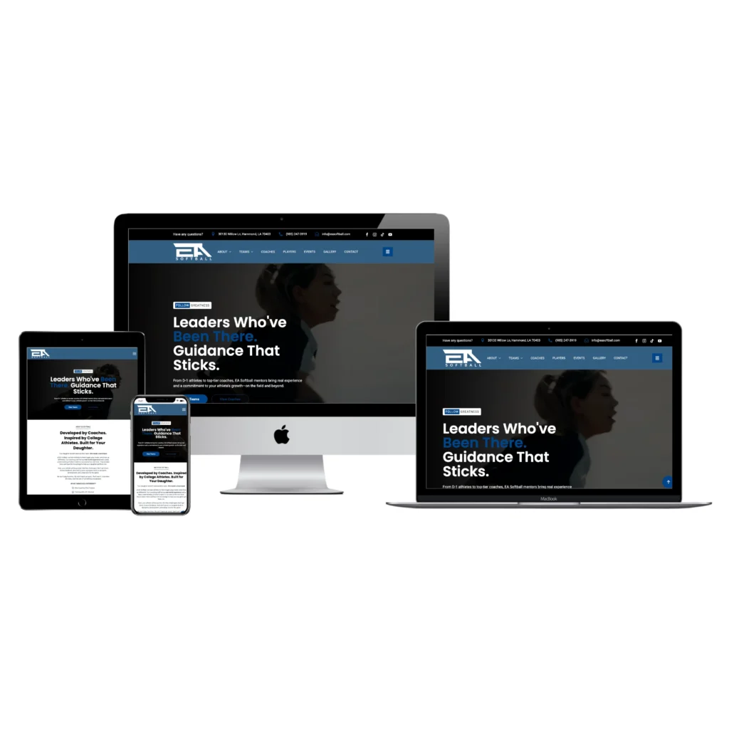 ea softball website design responsive devices