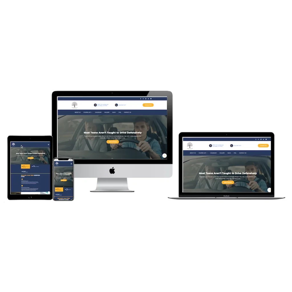 magnolia driving academy website mockup responsive devices