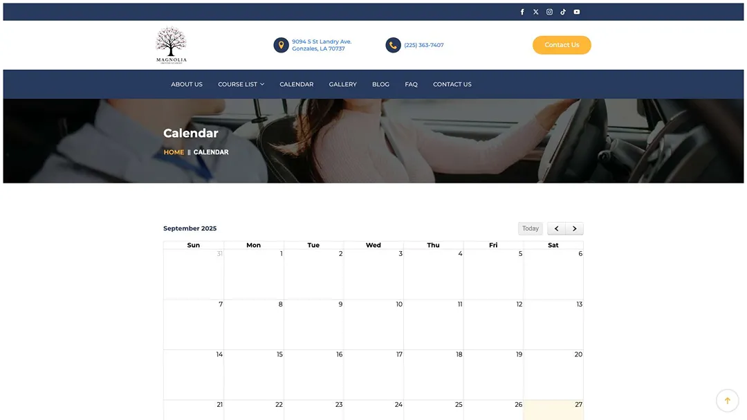 magnoliadrivingacademy.com calendar