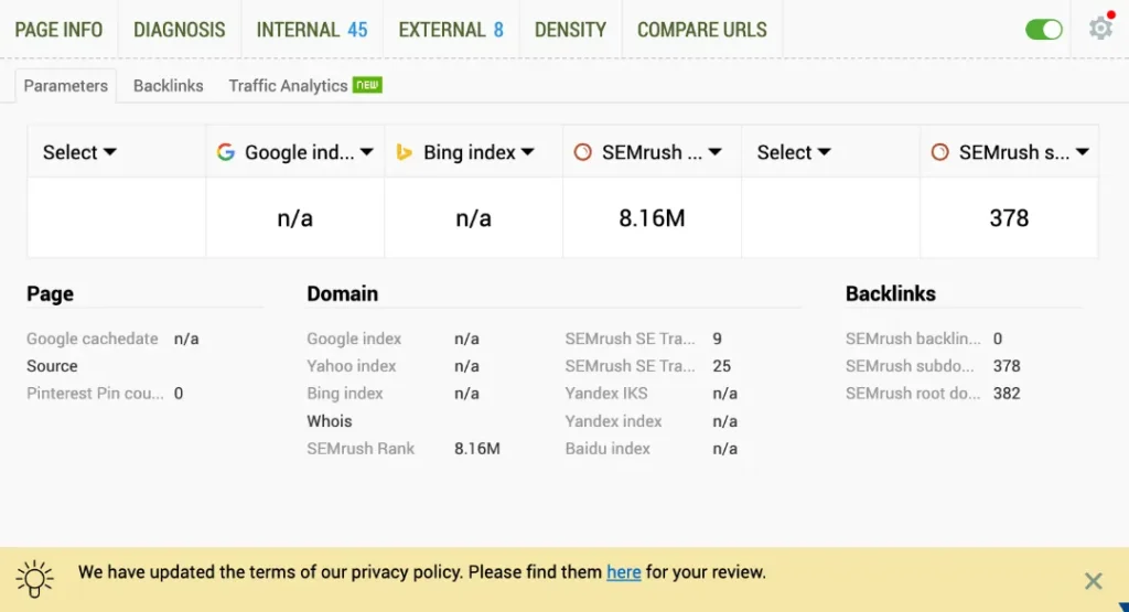 missing google index no cachedate