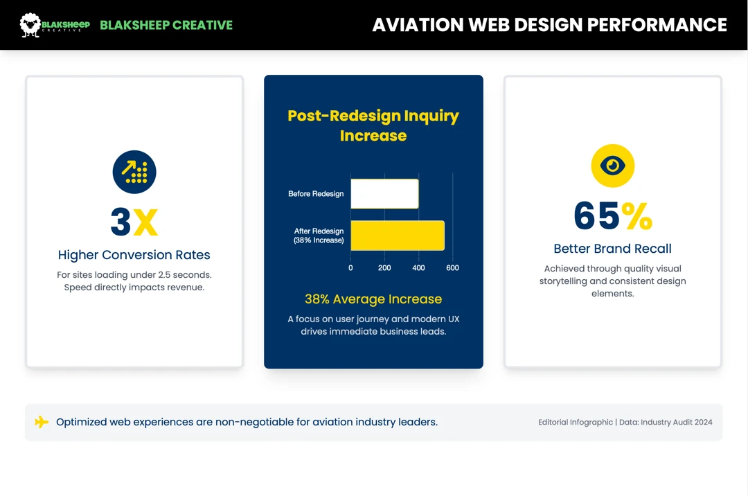 aviation web design performance stats