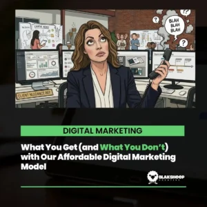 frustrated woman client nuisance rep digital marketing model