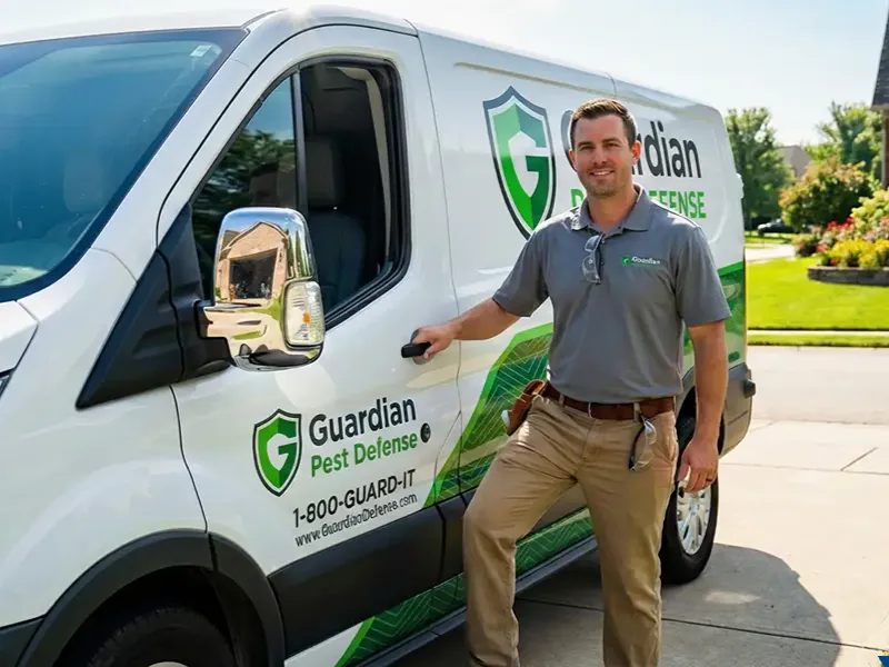 guardian pest defense technician and service van