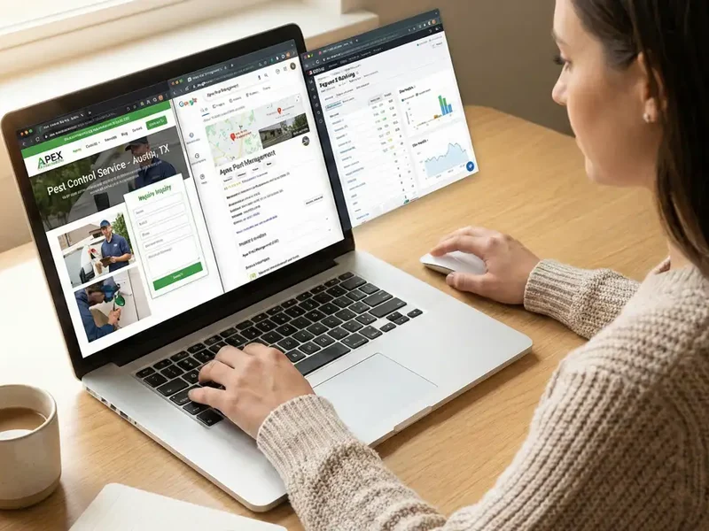 pest control seo specialist working on website rankings