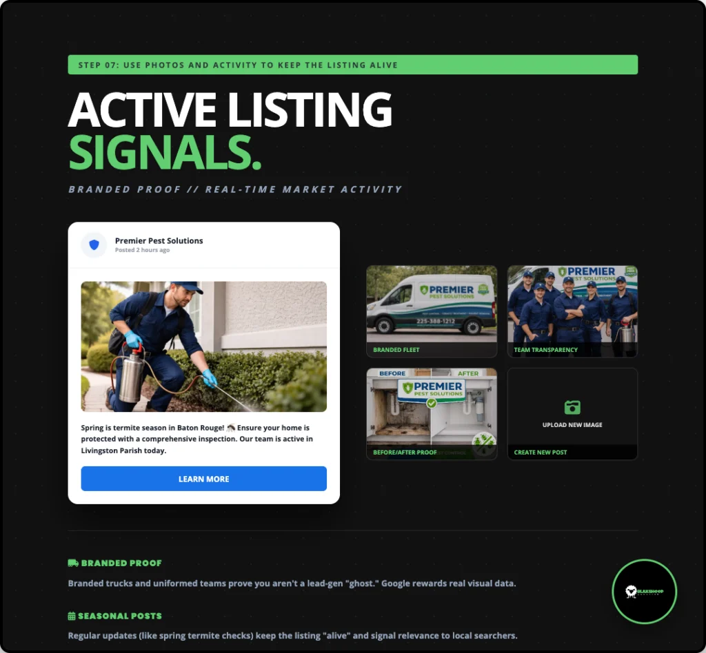 gbp profile optimization list active listing signals