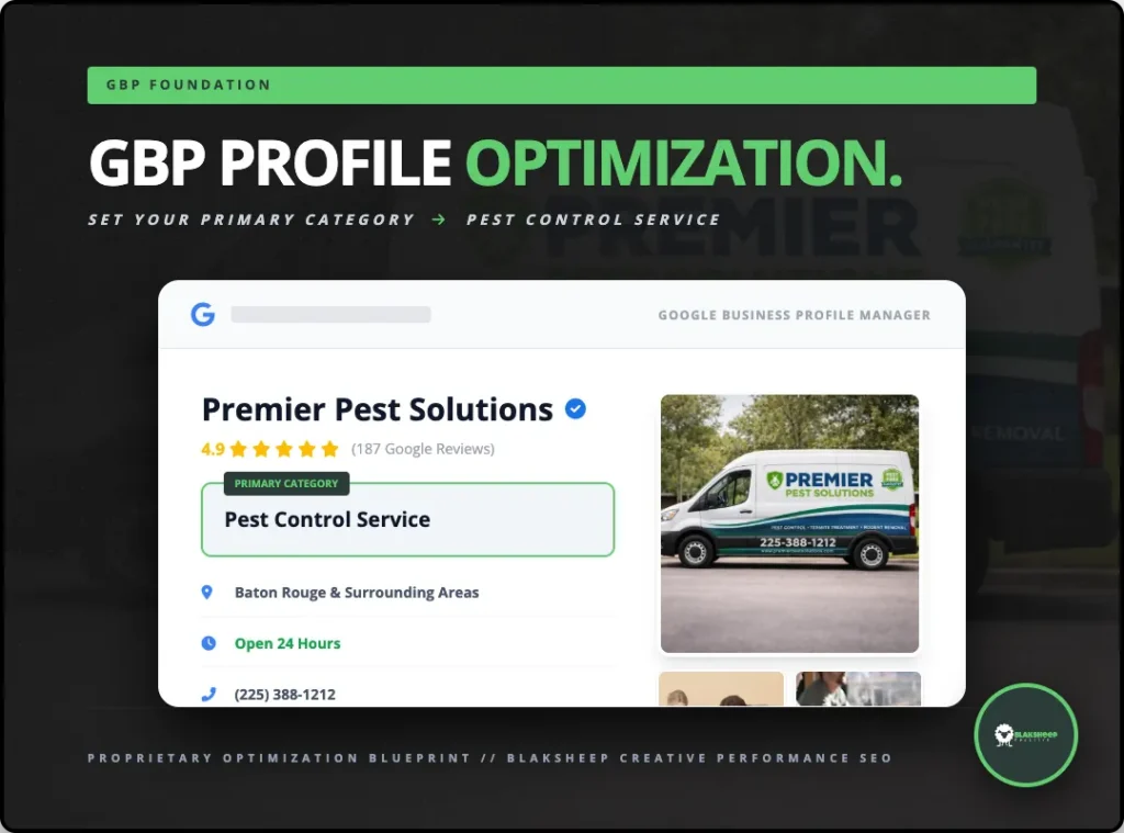 gbp profile optimization set primary catgory
