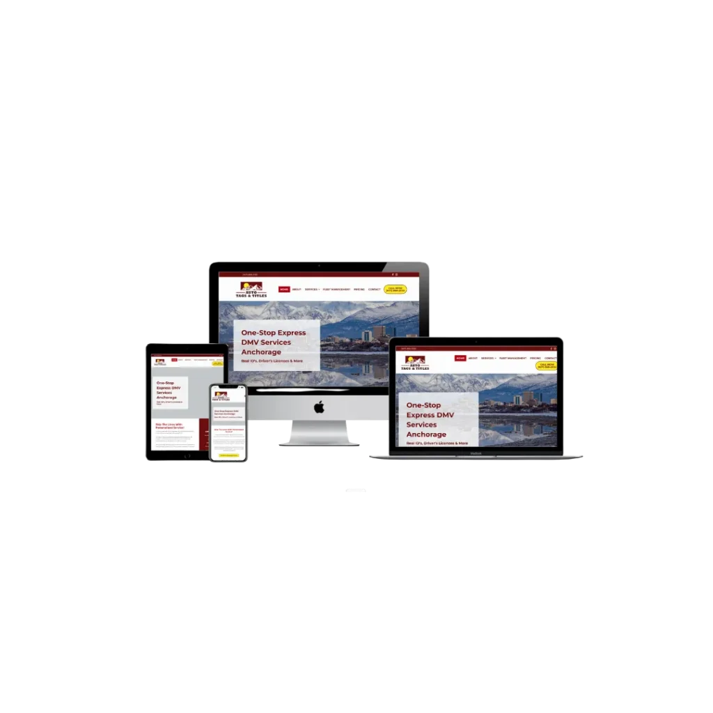 auto tag agent alaska website mockup