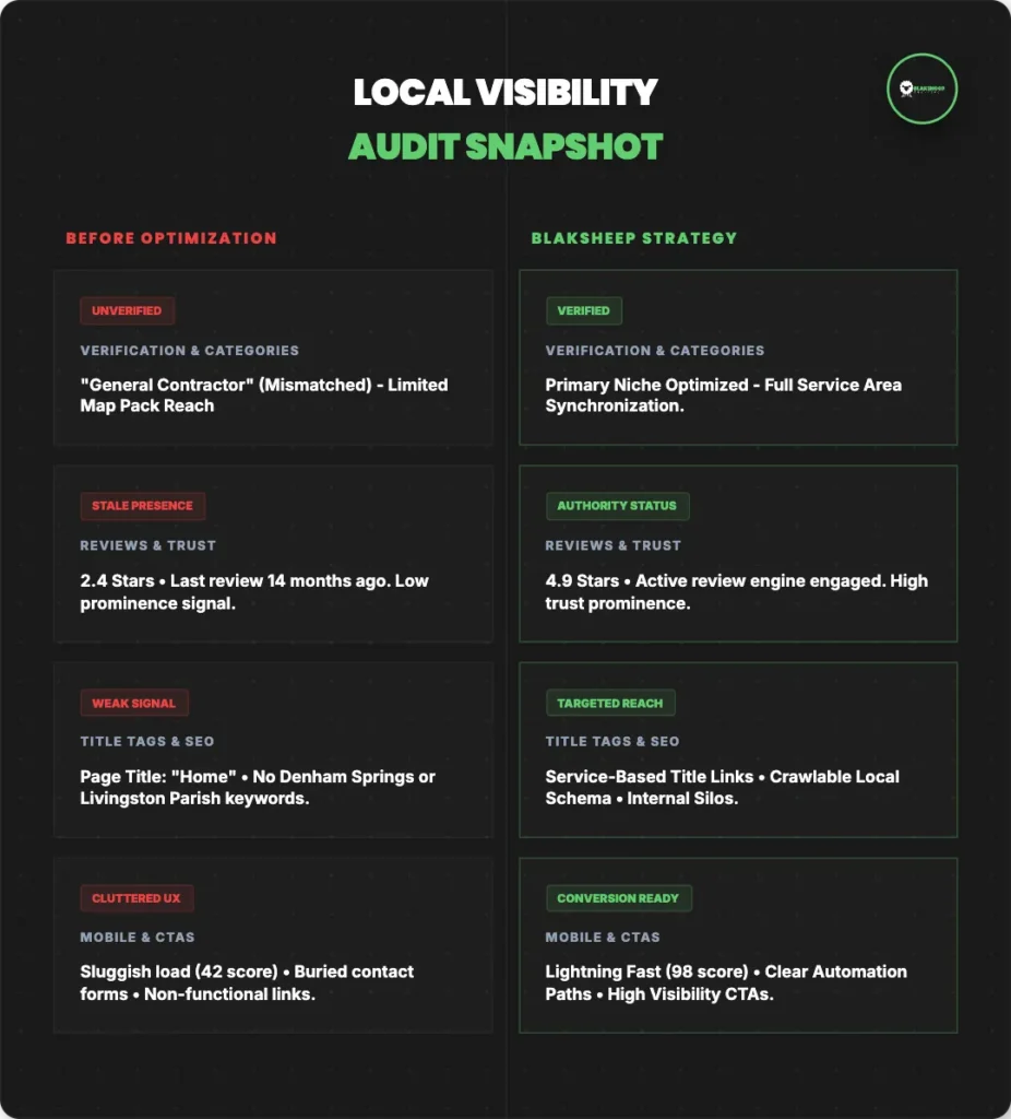 local visibility audit snapshot